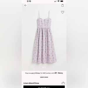 Linen Blend Dress - Lilac color